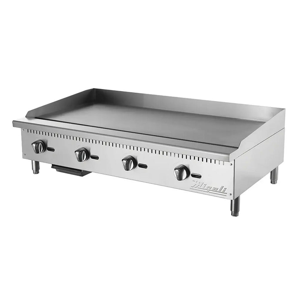 Migali C-G48T 48&quot; Countertop Gas Griddle, Thermostatic Controls, 1&quot; Steel Plate, Natural Gas