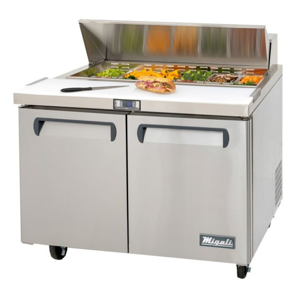 Migali C-SP48-12-HC, Two Door 48&quot; Salad/Sandwich Prep Table Refrigerator (Standard Top)