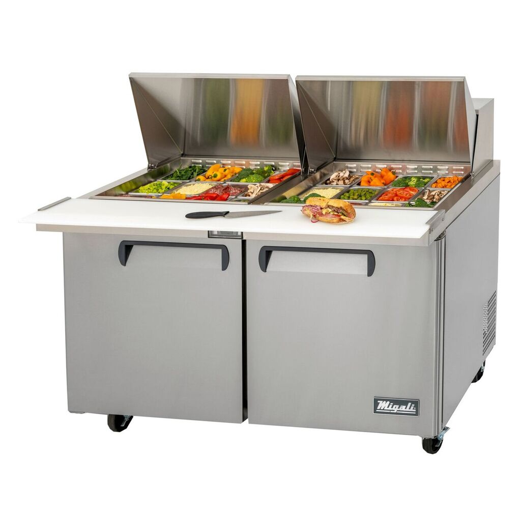 Migali C-SP60-24BT-HC, Two Door 60&quot; Salad/Sandwich Prep Table Refrigerator (Mega Top)
