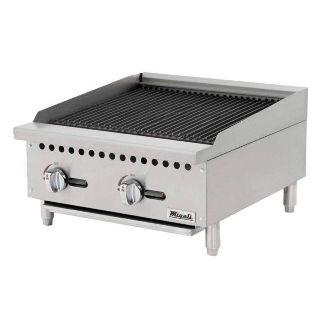 Migali C-CR24 Natural Gas Charbroiler with Cast Iron Grates, 70,000 BTU