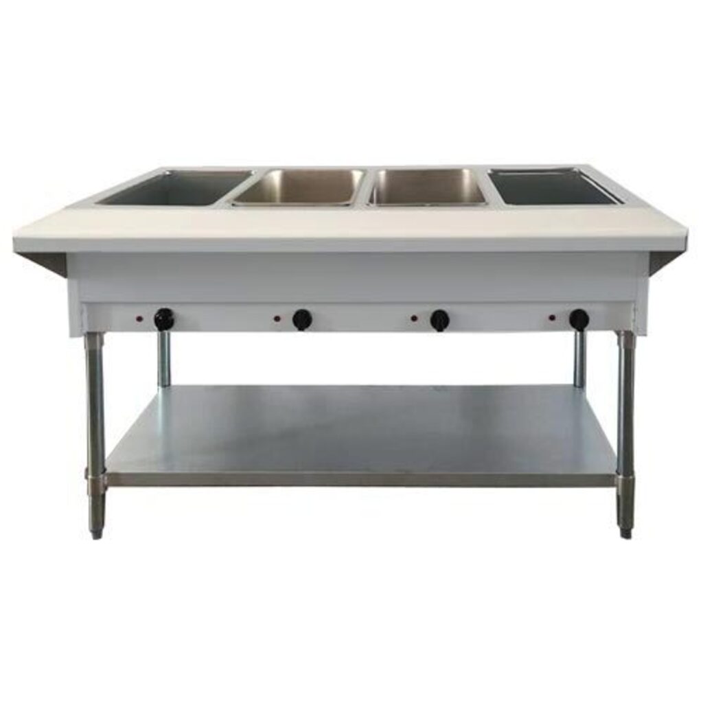 Omcan 46647, 58" Electric Steam Table, 4 Pan Capacity, 208-240v