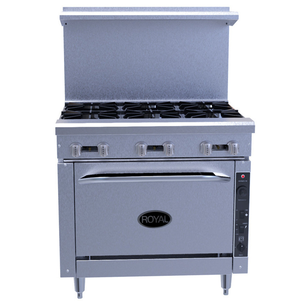 Royal RR-6C, Four Burner Gas Range with Convection Oven