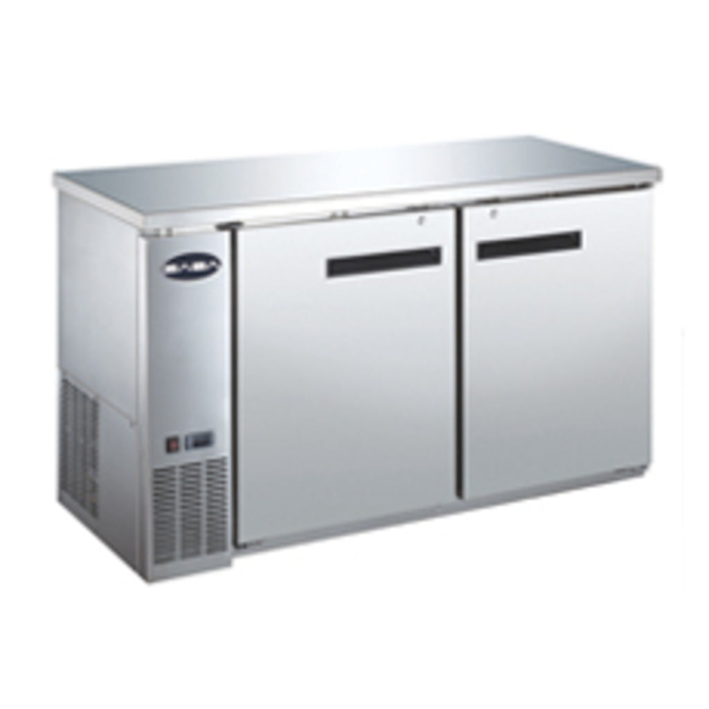 SABA SBB-24-60SS, Two Door 60&quot; Refrigerated Back Bar Cooler, Stainless Swing Door