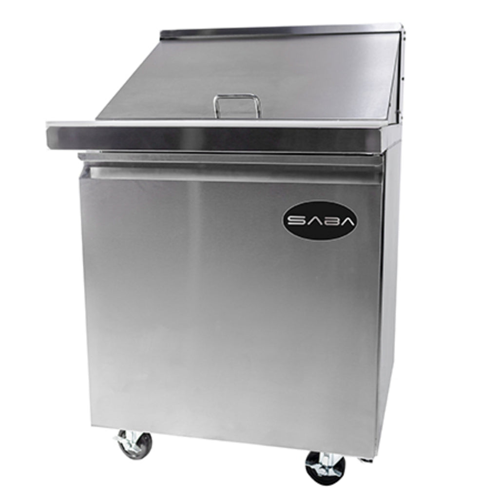 SABA SPS-27-12M, One Door 27&quot; Salad/Sandwich Prep Table Refrigerator (Mega Top)