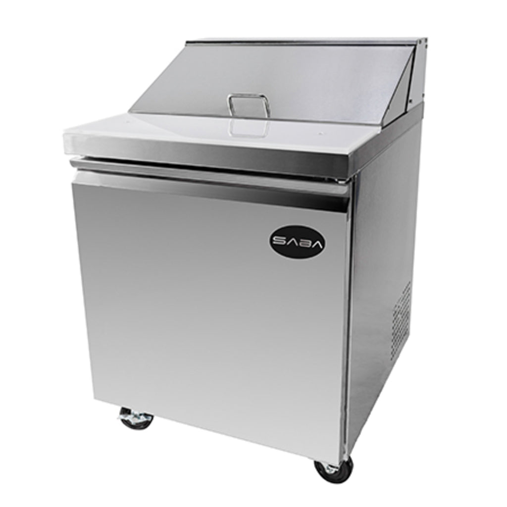 SABA SPS-27-8, One Door 27&quot; Salad/Sandwich Prep Table Refrigerator (Standard Top)