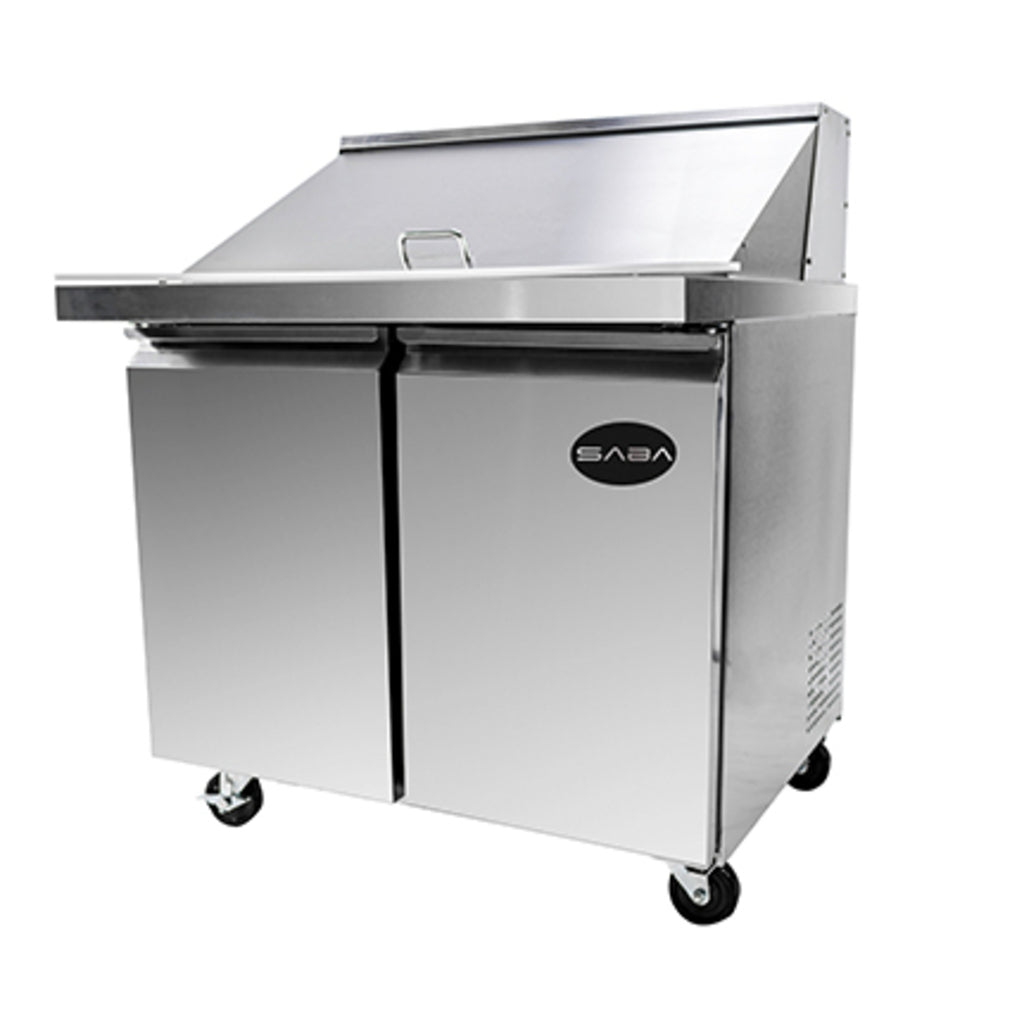 SABA SPS-36-15M, Two Door 36&quot; Salad/Sandwich Prep Table Refrigerator (Mega Top)