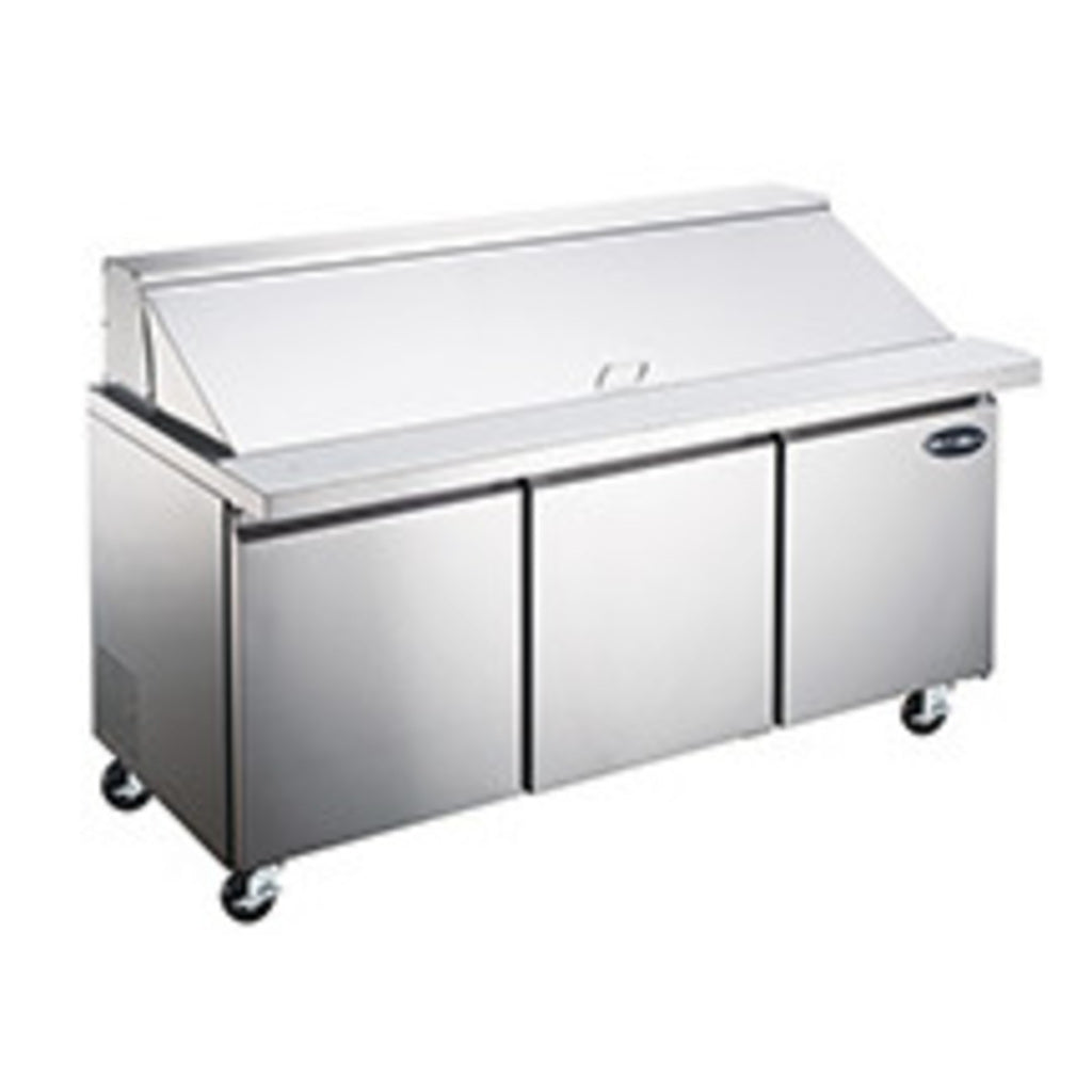 SABA SPS-72-30M, Three Door 72&quot; Salad/Sandwich Prep Table Refrigerator (Mega Top)