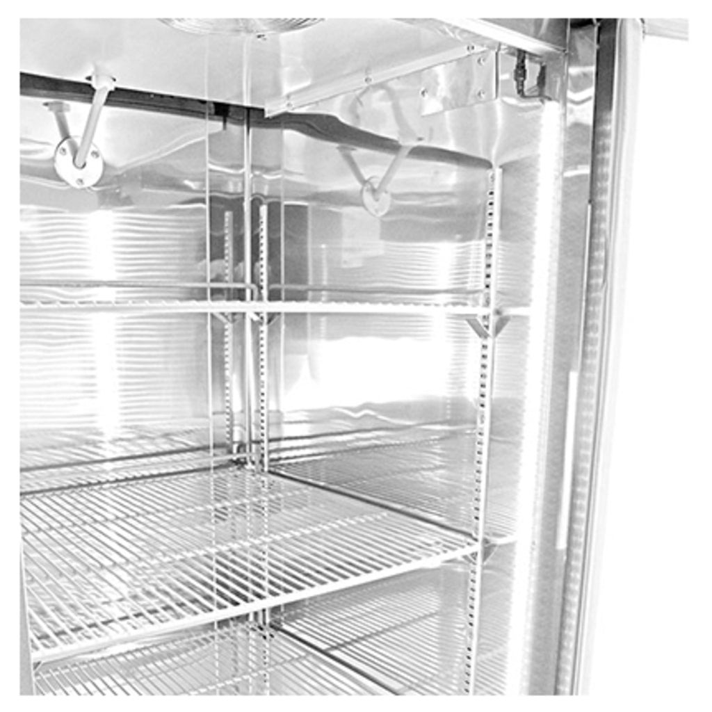 SABA S-23RG, Refrigerador de una puerta de vidrio, interior y exterior de acero inoxidable, 23 pies cúbicos