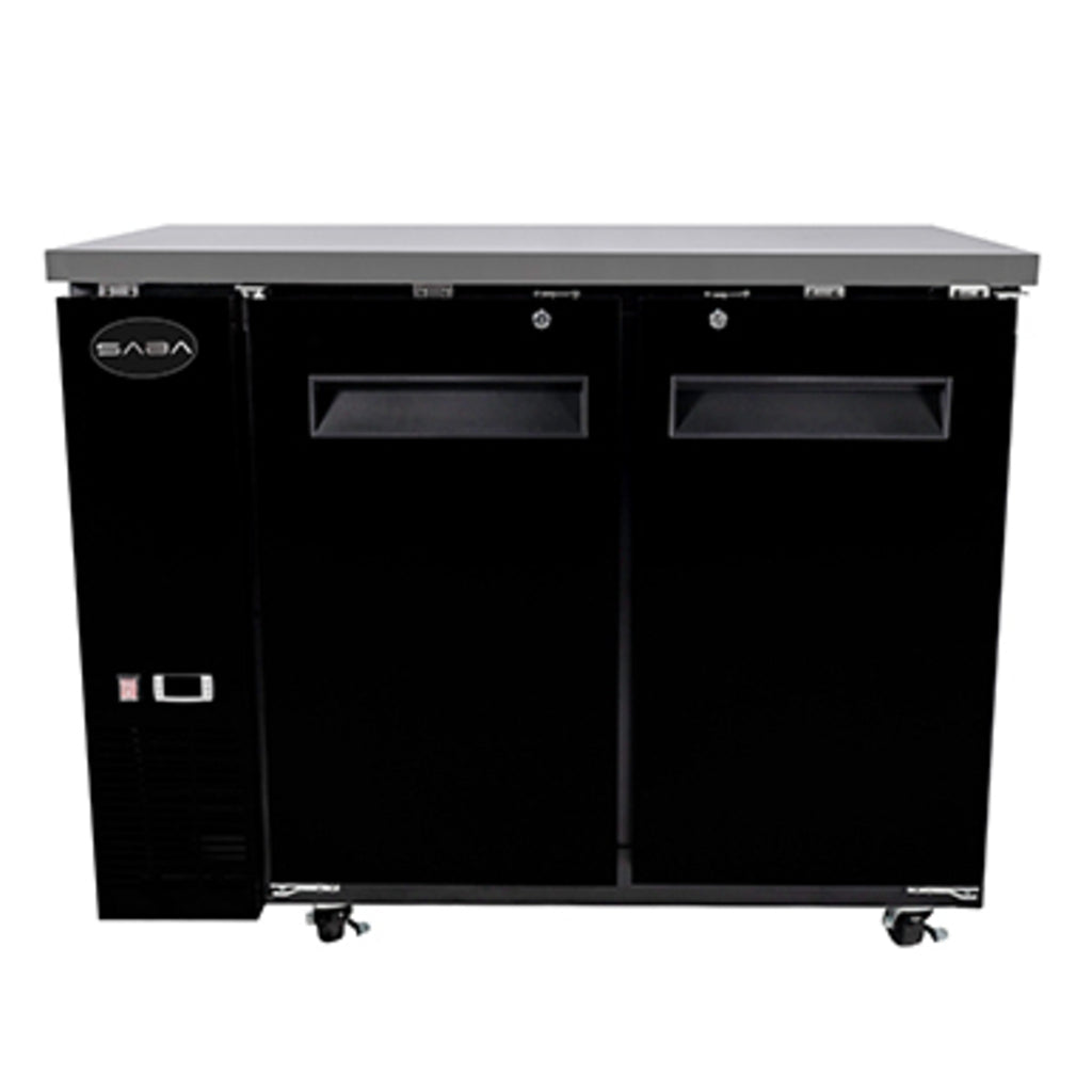 SABA SBB-24-60B, Two Door 60" Refrigerated Back Bar Cooler, Solid Swing Door