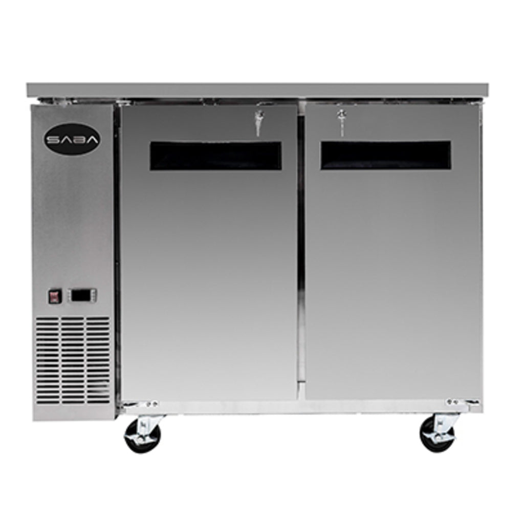 SABA SBB-24-48SS, Two Door 48&quot; Refrigerated Back Bar Cooler, Stainless Swing Door