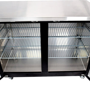 SABA SBB-27-58G, Two Door 58.88" Refrigerated Back Bar Cooler, 27.75" Deep, Glass Swing Door