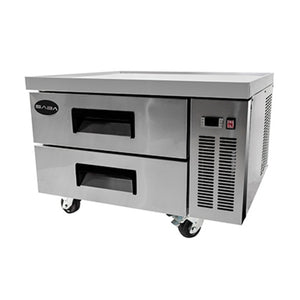 SABA SCB-36, 36.38" Stainless Steel 2 Drawers Chef Base Refrigerator, 115 Volts