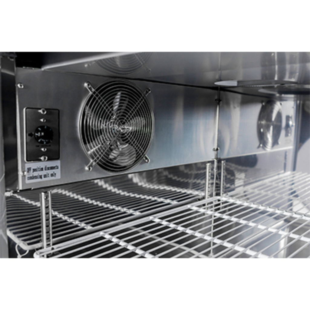 SABA SPP-67-9, Two Door 67.25&quot; Pizza Prep Table Refrigerator, 9 Pans, 115v