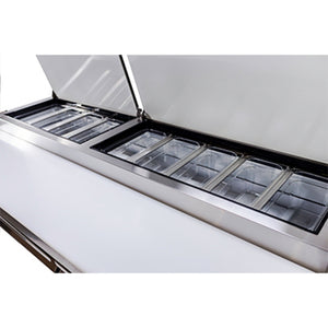 SABA SPP-67-9, Two Door 67.25" Pizza Prep Table Refrigerator, 9 Pans, 115v