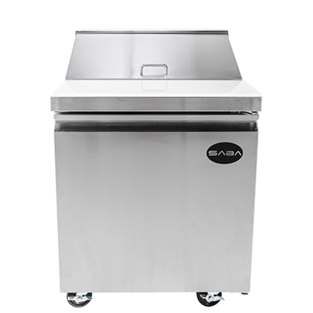 SABA SPS-27-8, One Door 27&quot; Salad/Sandwich Prep Table Refrigerator (Standard Top)