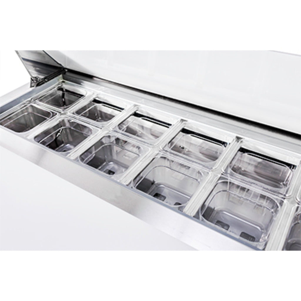 SABA SPS-48-12, Two Door 48&quot; Salad/Sandwich Prep Table Refrigerator (Standard Top)