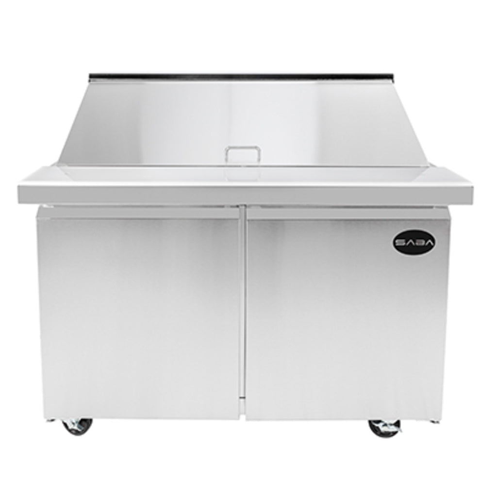 SABA SPS-48-18M, Two Door 48&quot; Salad/Sandwich Prep Table Refrigerator (Mega Top)