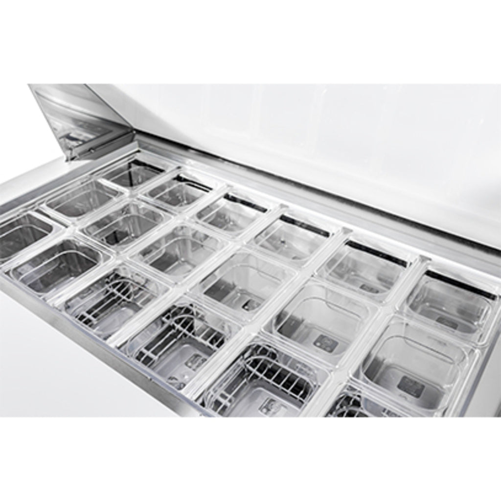 SABA SPS-48-18M, Two Door 48&quot; Salad/Sandwich Prep Table Refrigerator (Mega Top)