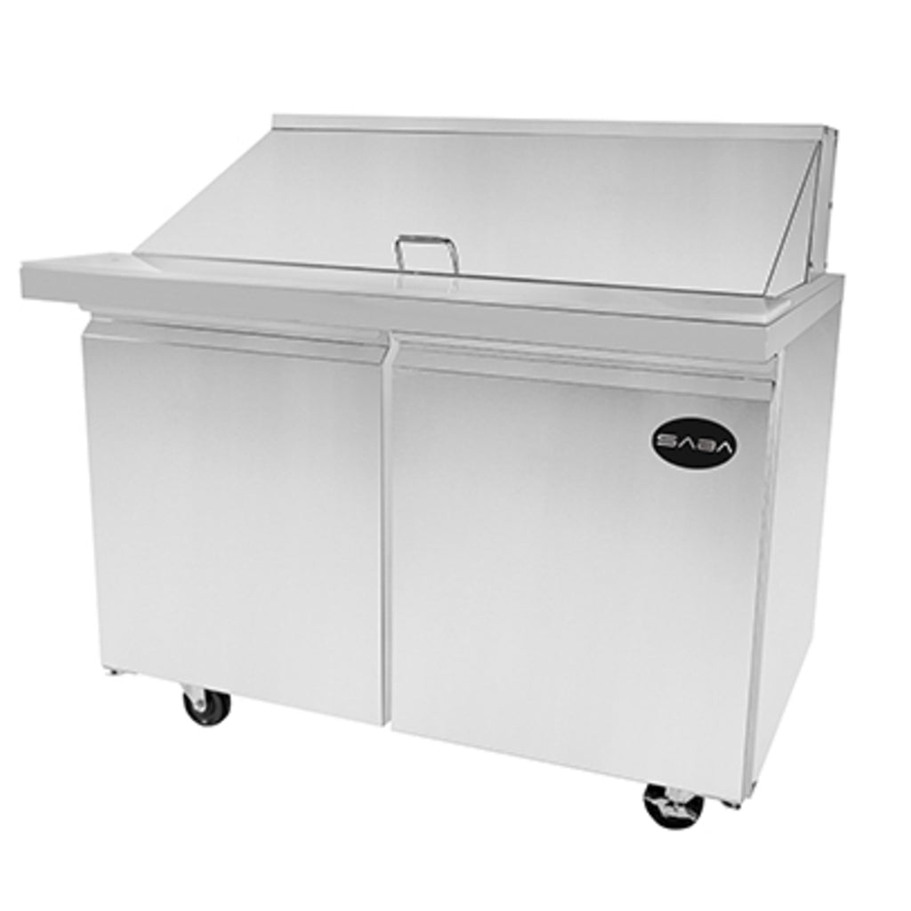 SABA SPS-48-18M, Two Door 48&quot; Salad/Sandwich Prep Table Refrigerator (Mega Top)