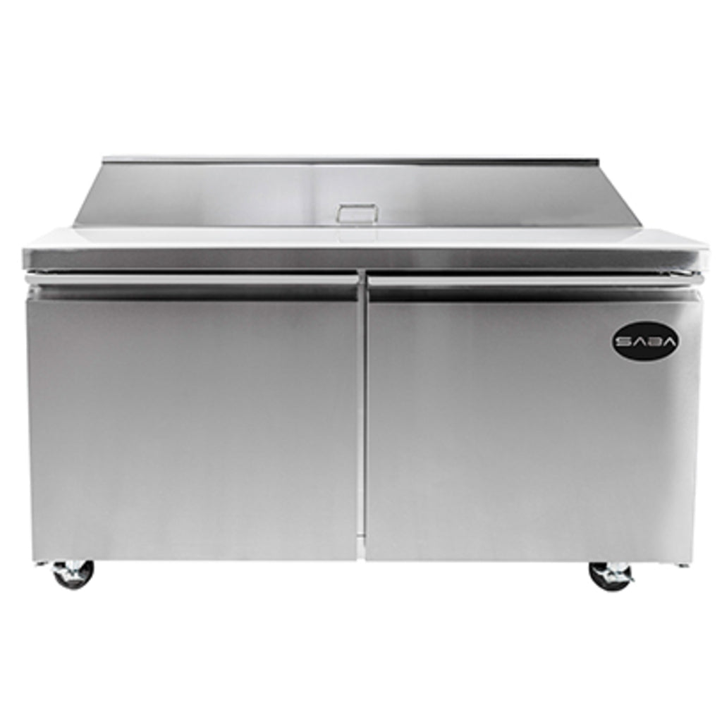SABA SPS-60-16, Two Door 60&quot; Salad/Sandwich Prep Table Refrigerator (Standard Top)