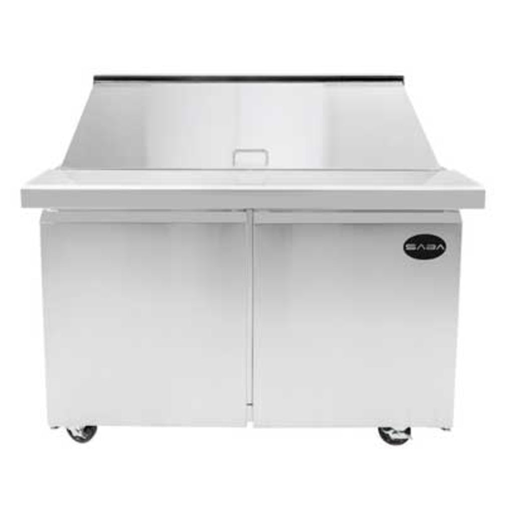 SABA SPS-60-24M, Two Door 60&quot; Salad/Sandwich Prep Table Refrigerator (Mega Top)