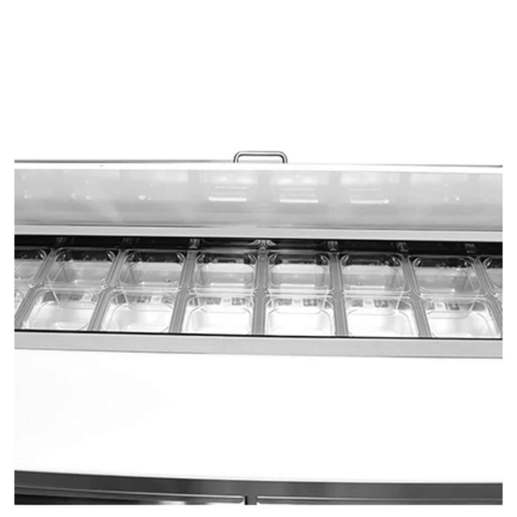 SABA SPS-72-30M, Three Door 72&quot; Salad/Sandwich Prep Table Refrigerator (Mega Top)