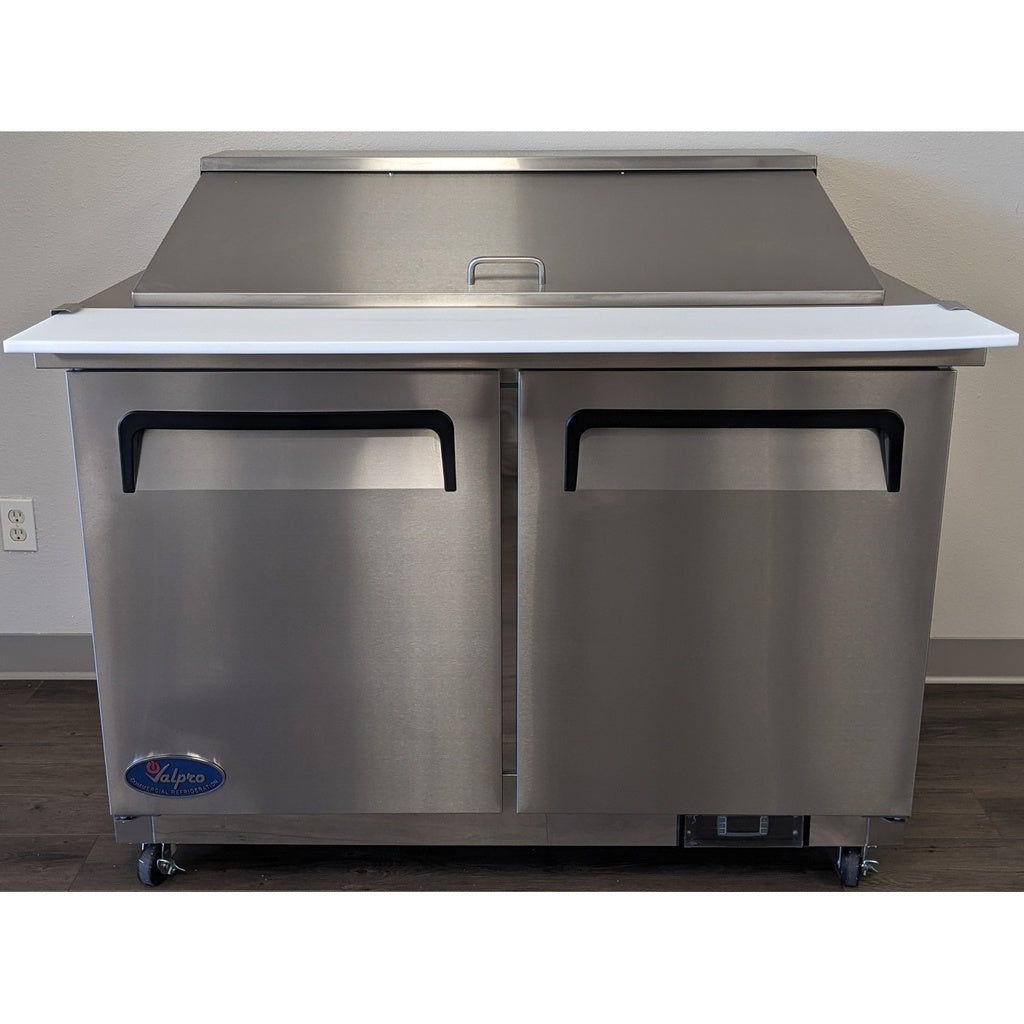 Valpro VP48SM-HC, Two Door 48&quot; Salad/Sandwich Prep Table Refrigerator (Mega Top)