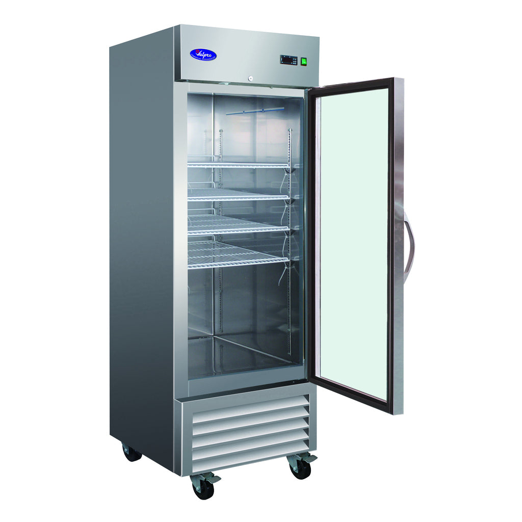 Valpro VP1RG-HC, One Glass Door 27&quot; Reach In Refrigerator, Stainless Steel, 23 cu.ft.