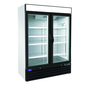 Valpro VP2R-48HC Refrigerador exhibidor de dos puertas de vidrio 48 pies cúbicos
