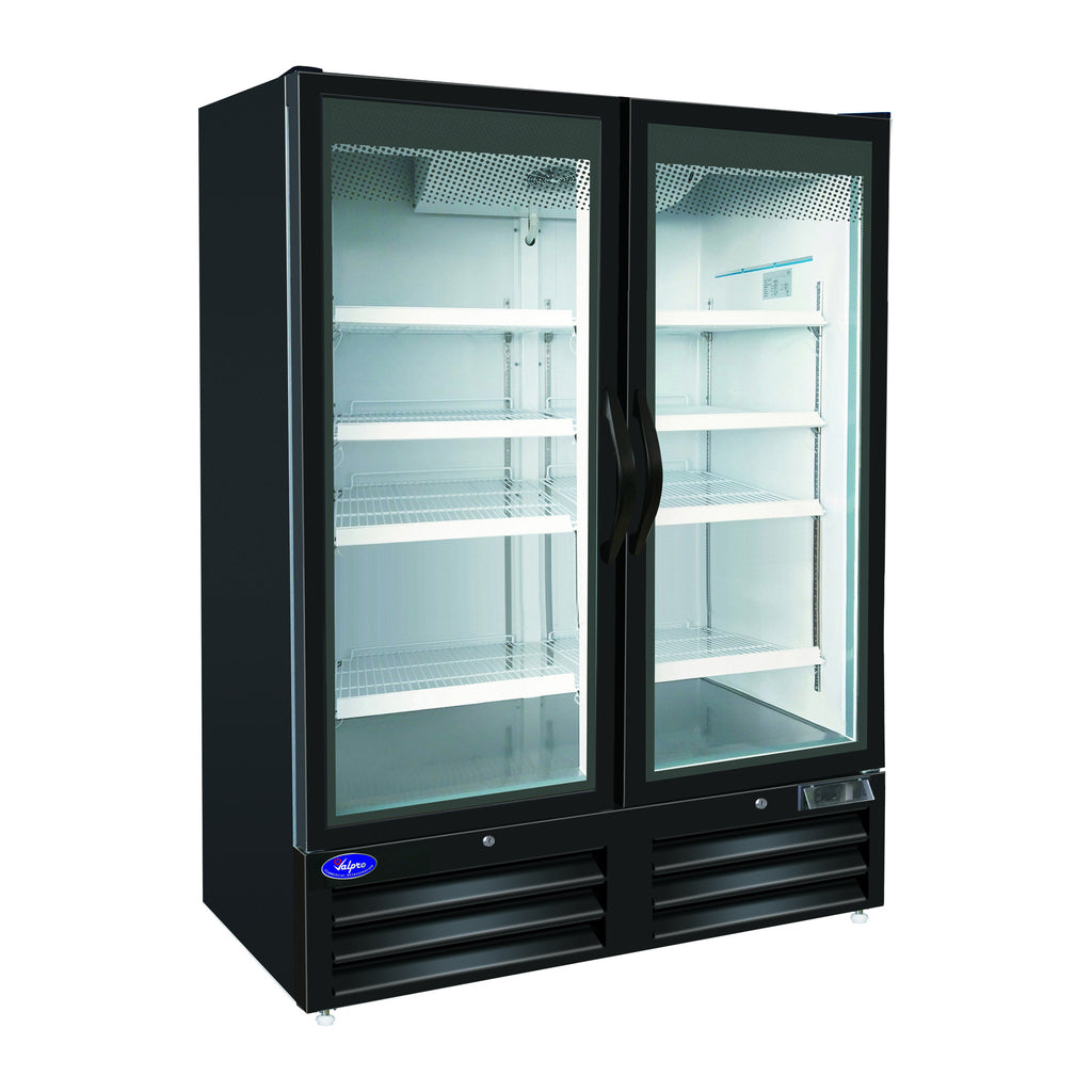 Valpro VP2R-48M Refrigerador exhibidor con dos puertas de vidrio completas 48 pies cúbicos