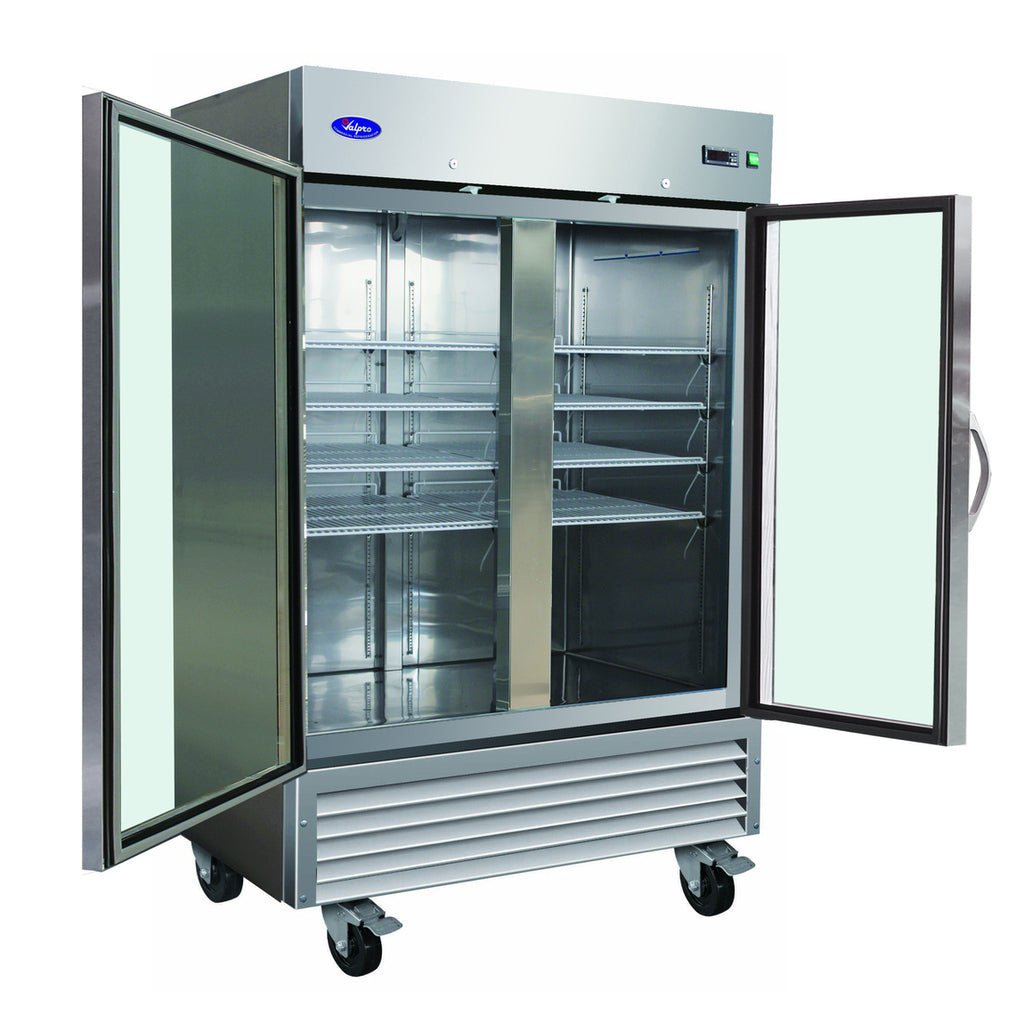 Refrigerador Valpro VP2RG-HC de 54&quot; con dos puertas de vidrio, 49 pies cúbicos