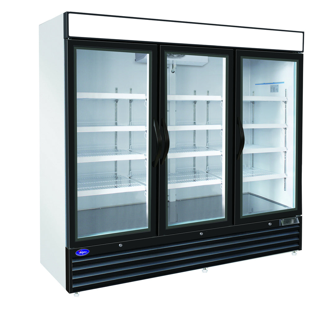 Valpro VP3R-72HC, Three Glass Door 81&quot; Merchandiser Refrigerator, 72 cu.ft.