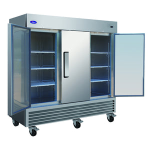 Valpro VP3FDV-HC, Three Door 81" Reach In Freezer, Stainless Steel, 72 cu.ft.