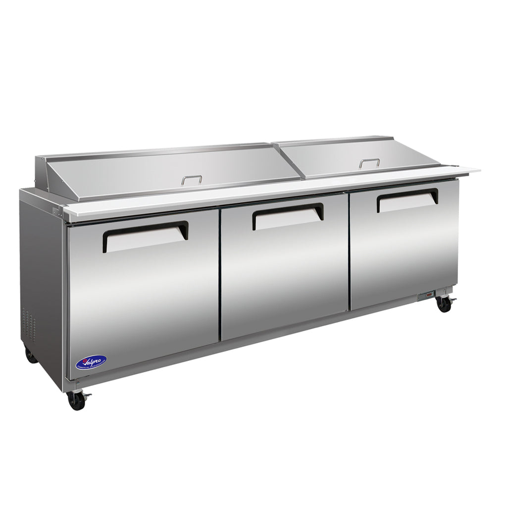 Valpro VP72SM-HC, Three Door 72&quot; Salad/Sandwich Prep Table Refrigerator (Mega Top)