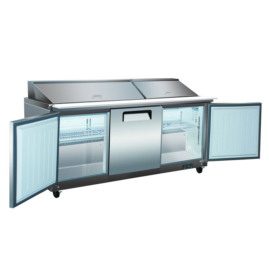 Valpro VP72SM-HC, Three Door 72&quot; Salad/Sandwich Prep Table Refrigerator (Mega Top)