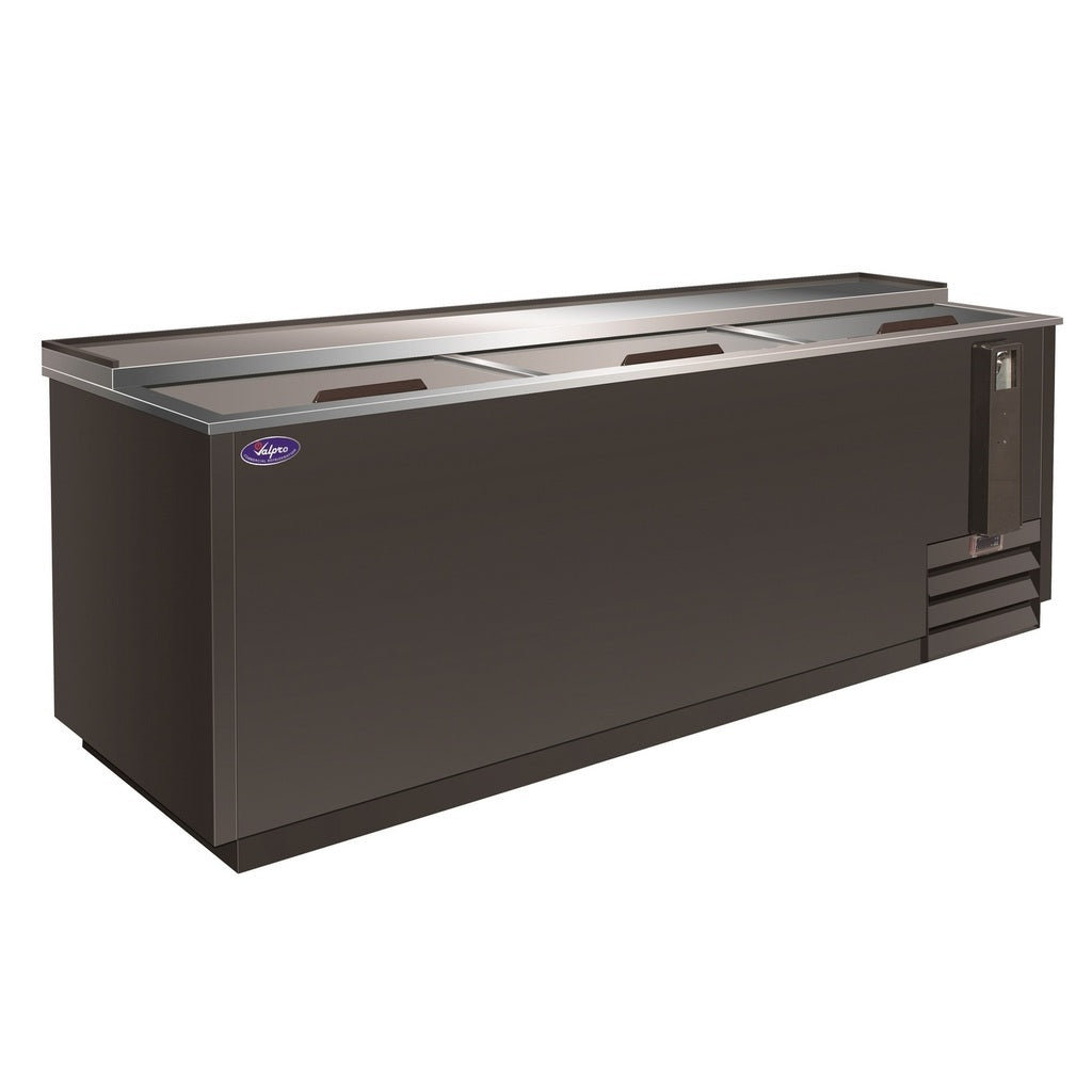 Valpro VPB95, 95” Back Bar Bottle Cooler, Three Sliding Lockable Lids