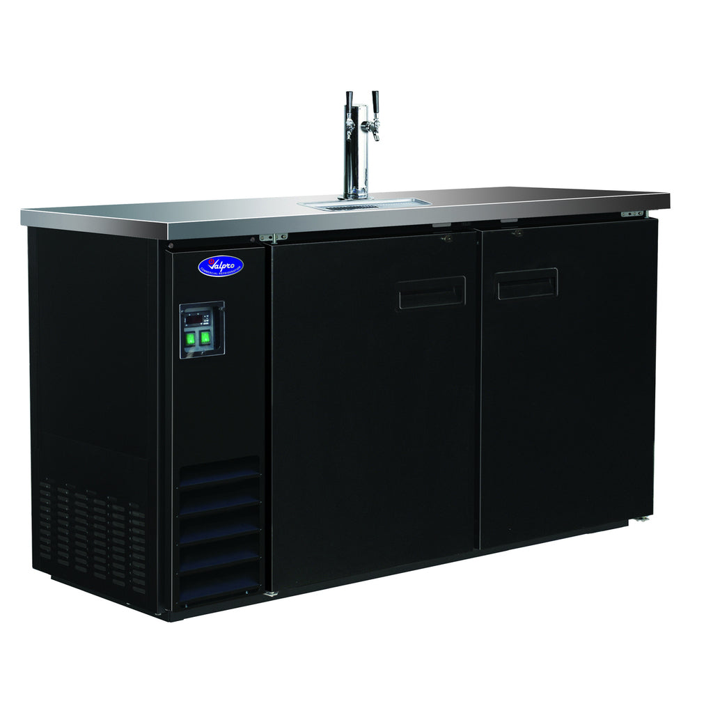 Valpro VPBD3-1, Two Door 61&quot; Kegerator Draft Beer Dispenser, One Tower/Two Taps