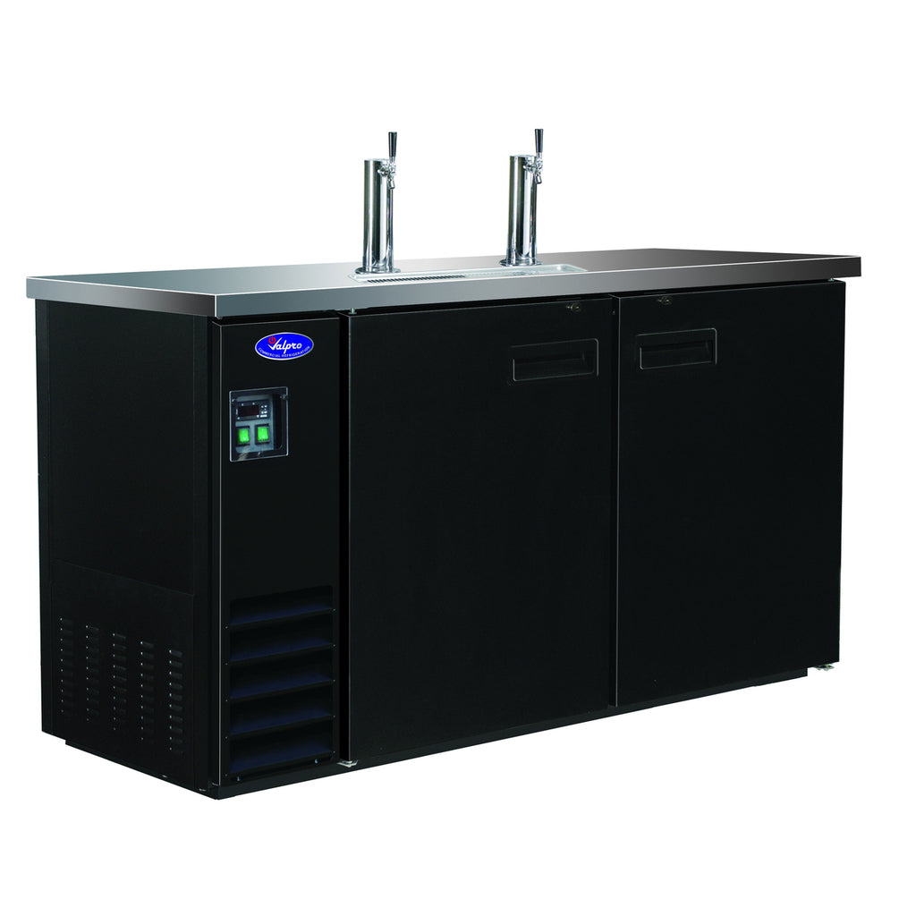 Valpro VPBD3-2, Two Door 61&quot; Kegerator Draft Beer Dispenser, Two Towers/Two Taps