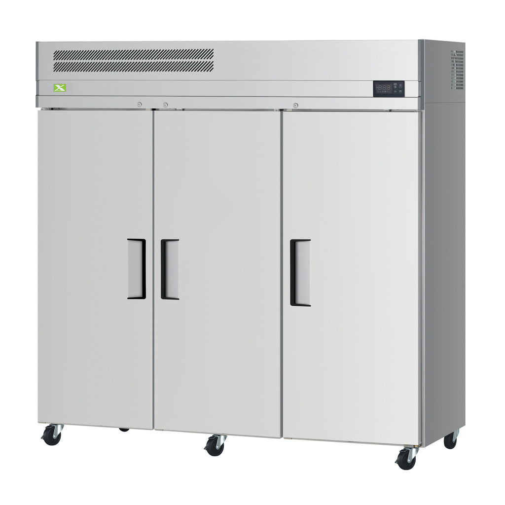 Refrigeration X, XF72-3-N, 77.75" Three Door Reach-In Freezer w/ 3 Solid Doors, Top Mount, 66 cu. ft.