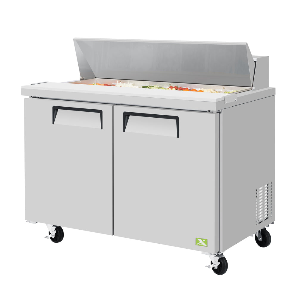 Refrigeration X, XST-48-N, 48&quot; Two Door Sandwich / Salad Prep Table Refrigerator, 12 Pans