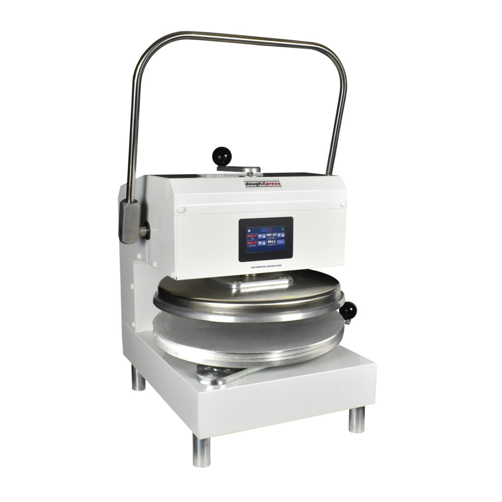 DoughXpress DXM-W Manual Pizza Dough Press w/ Digital Temp Controls, 120v, White Finish