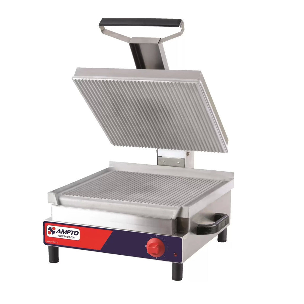 AMPTO SSGE Giant Panini Grill 17-1/4&#39;&#39; x 17&#39;&#39; Ribbed