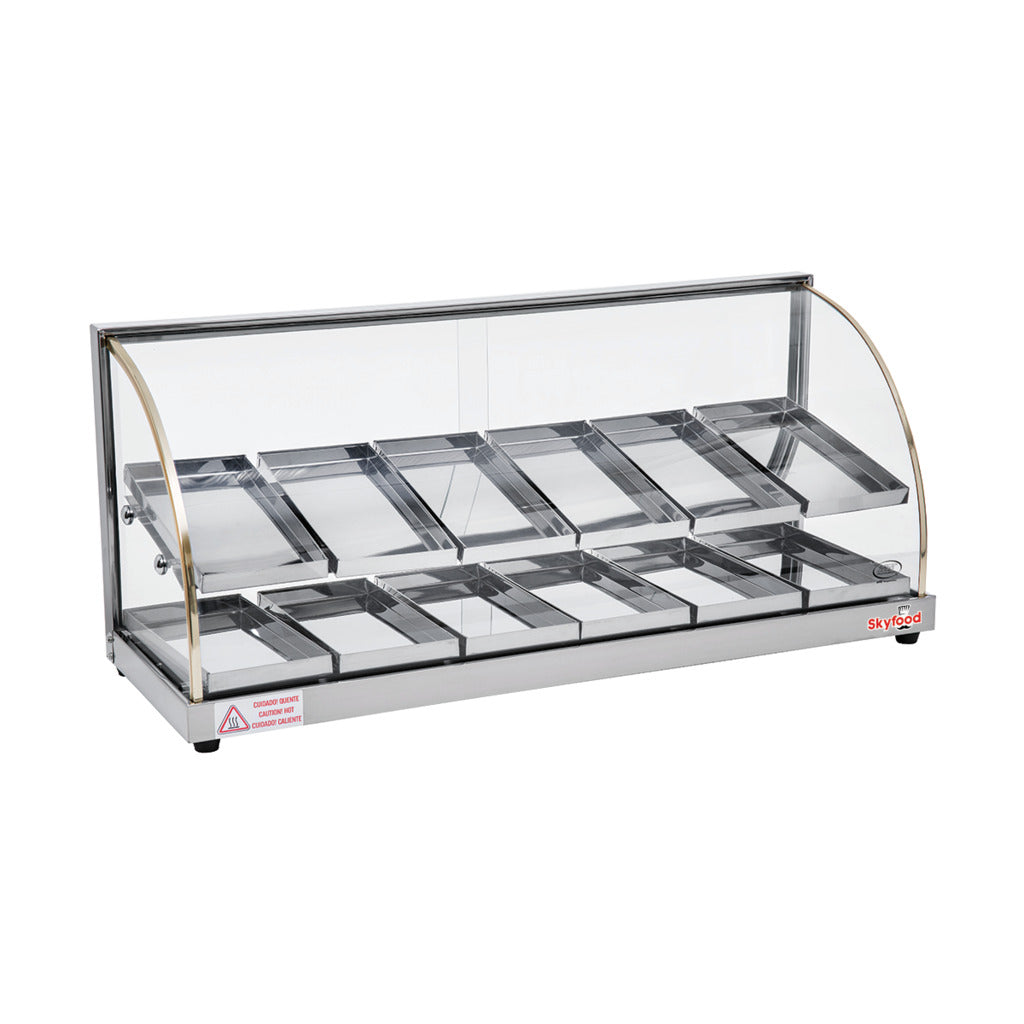 Skyfood FWDE2-37 Economy 36-5/8" Full Service Countertop Heated Display Case - (2) Shelves, 110v