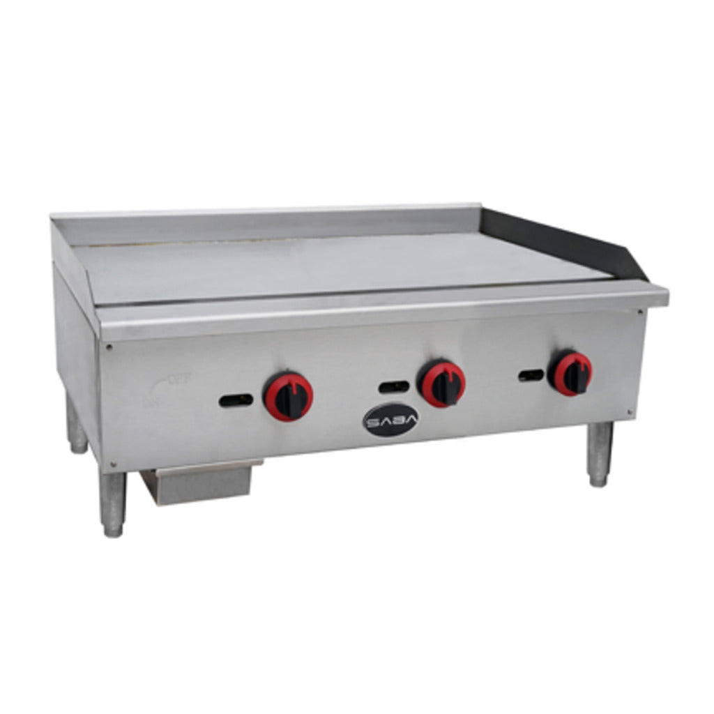 SABA MG-36T 36″ Countertop Gas Griddle w/Thermostatic Controls, 5/8&quot;Plate 90,000 BTU