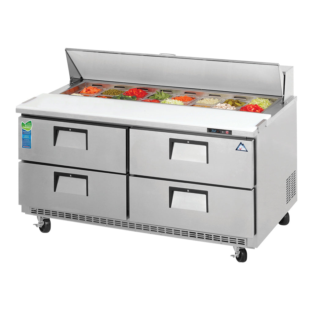 Everest EPBNWR2-D4, Four Drawer 59 1/8&quot; Salad/Sandwich Prep Table Refrigerator
