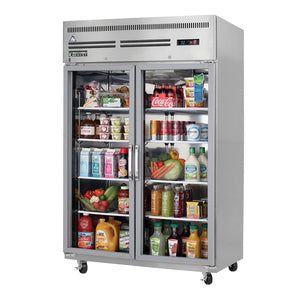 Everest ESGR2 - Refrigerador de dos puertas de vidrio con montaje superior